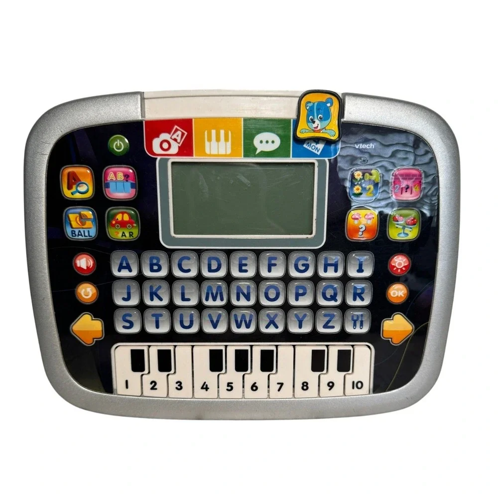 VTech Little Smart Top Kids Learning Tablet Silver Black A-Z Keyboard Piano 1394